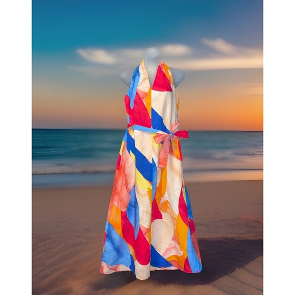 Banana Republic Dresses & Skirts - Banana Republic Maxi Dress Women XS Colorful Linen Blend Vacation Beach Cruise